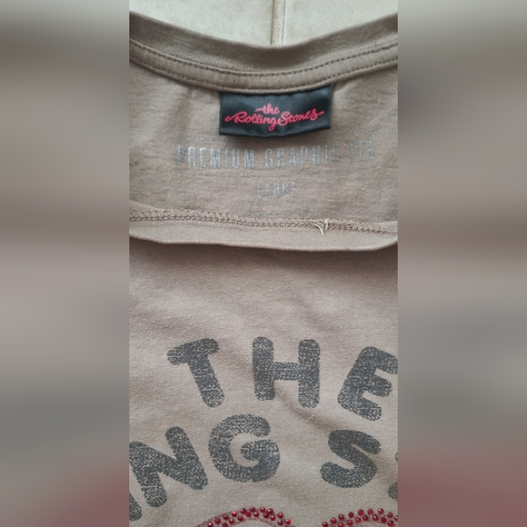The Rolling Stones Shirt w/Red Rhinestones Tongue, Large, Fabulous Used Shirt - Picture 6 of 8